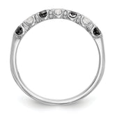 14K White Gold Black & White Diamond Band - 7